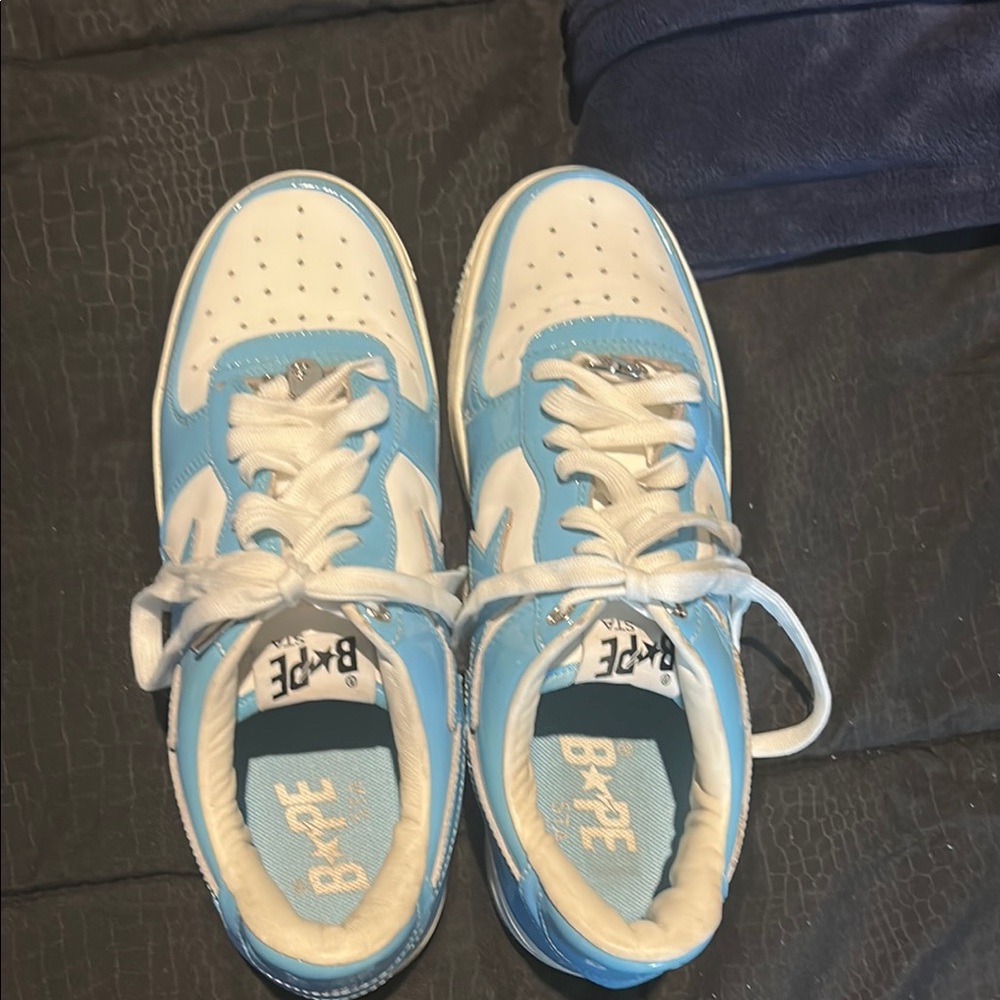 BAPE Kids Blue and White Sneakers